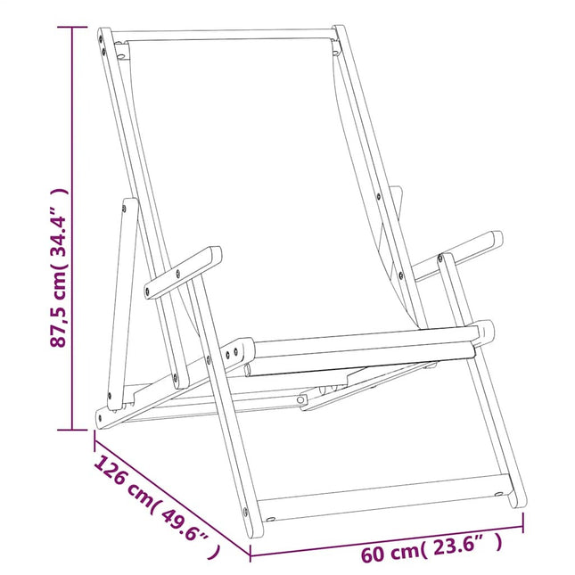 Chaise de plage pliable teck massif bleu