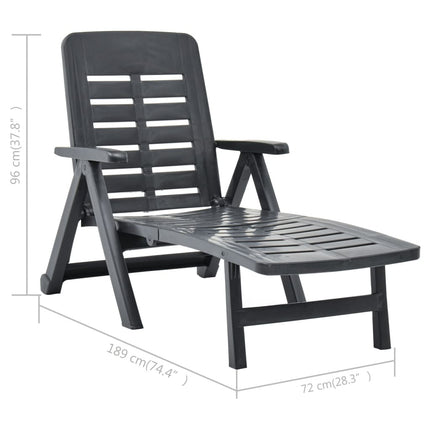 Bain de soleil pliant anthracite en plastique