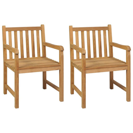 Table et 2 fauteuils de jardin en teck massif 80 x 80 cm