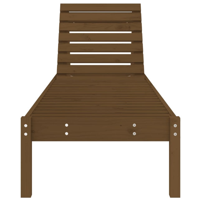 Bain de soleil réglable en bois massif de pin marron miel