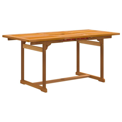 Table extensible et 4 fauteuils inclinables de jardin en acacia massif et textilène noir 120-170 cm