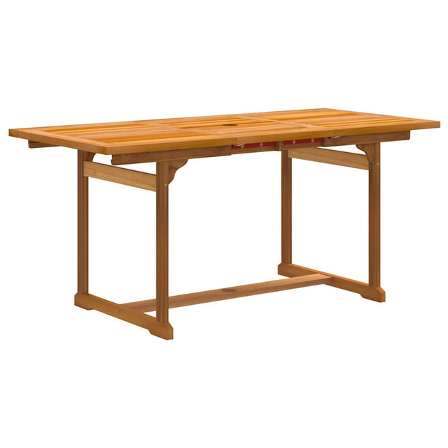 Table extensible et 4 fauteuils inclinables de jardin en acacia massif et textilène noir 120-170 cm