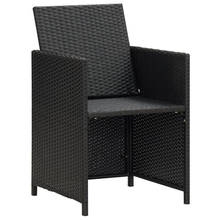 Chaises de jardin lot de 4 résine tressée noire