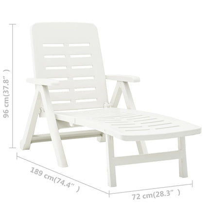 Bain de soleil pliant blanc en plastique