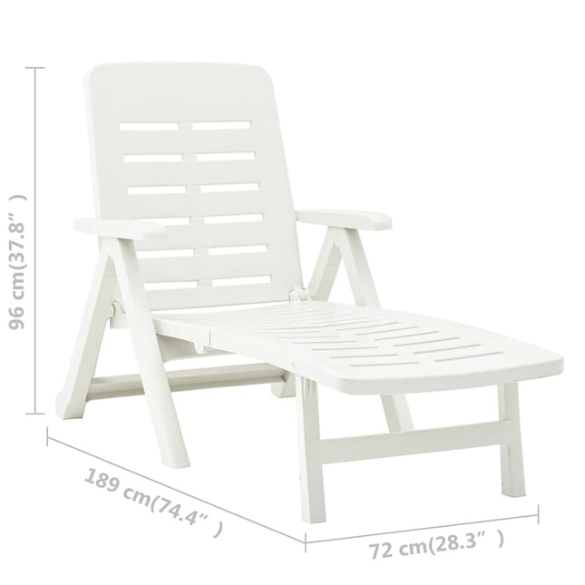 Bain de soleil pliant blanc en plastique