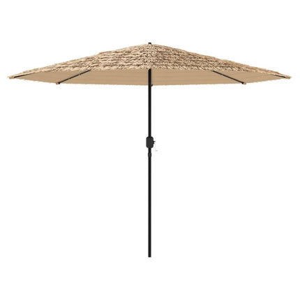 Parasol de jardin avec led et mât en acier marron 388 x 388 x cm