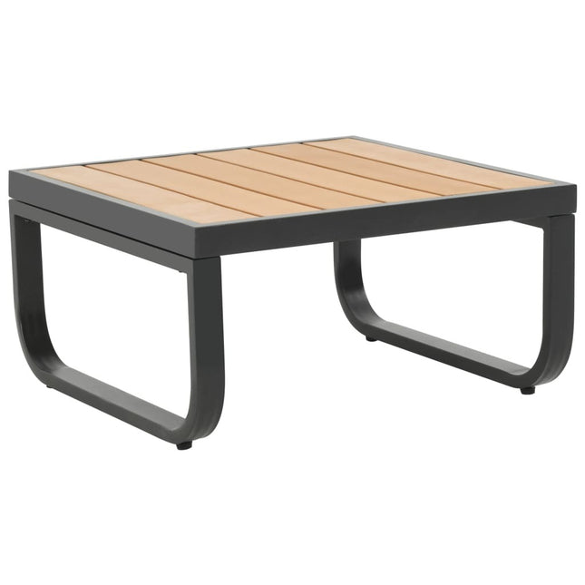 Salon de jardin d'angle avec canapé et table basse aluminium