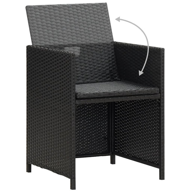 Chaises de jardin lot de 4 résine tressée noire