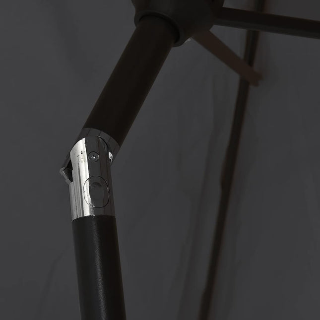 Parasol d'extérieur avec mât en métal 300 x 200 cm noire