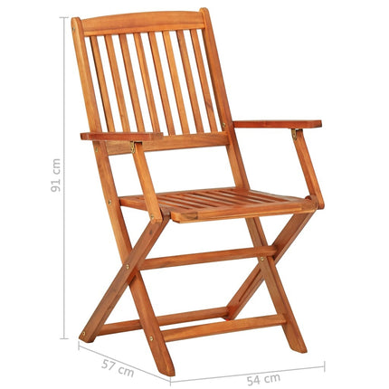 Table et chaises de jardin pliantes 12 places en bois d'acacia massif