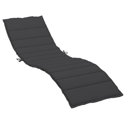 Coussin de chaise longue noir 200 x 50 x 3 cm tissu oxford