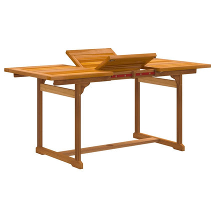 Table extensible et 4 fauteuils inclinables de jardin en acacia massif et textilène noir 120-170 cm