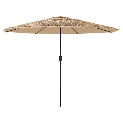 Parasol de jardin avec led et mât en acier marron 388 x 388 x cm