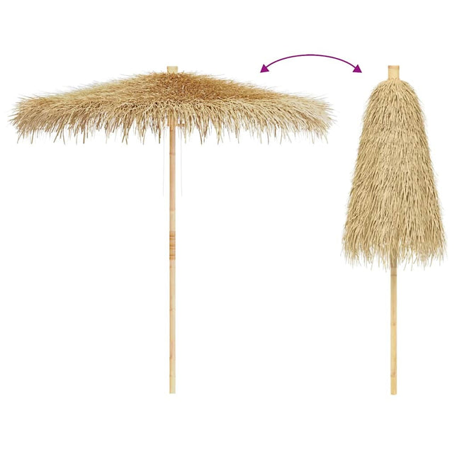 Parasol en bambou avec toit en feuille de bananier 270 cm