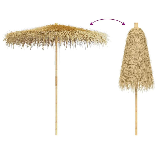 Parasol en bambou avec toit en feuille de bananier 210 cm