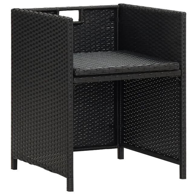 Chaises de jardin lot de 4 résine tressée noire