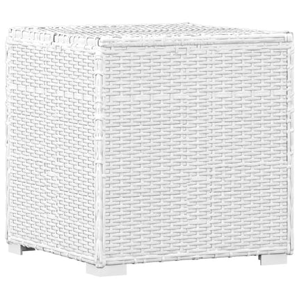 Ensemble de 2 bains de soleil avec table d'appoint en résine tressée blanche et coussins noirsse