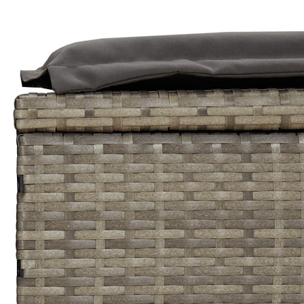 Bain de soleil réglable en résine tressée avec coussin gris et dossiers indépendants