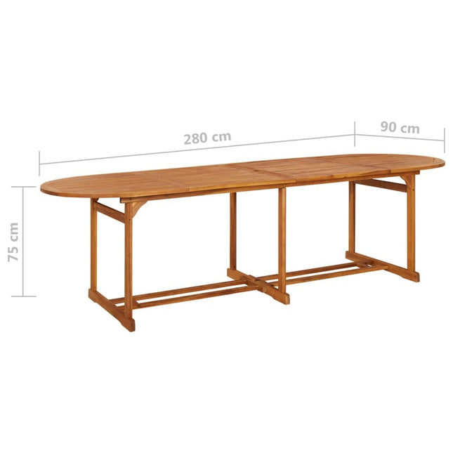 Table et chaises de jardin pliantes 10 places en bois d'acacia massif
