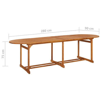 Table et chaises de jardin pliantes 12 places en bois d'acacia massif