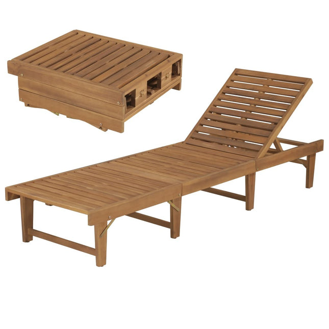 Chaise longue pliable en acacia massif