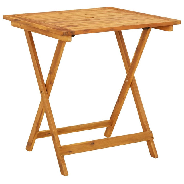 Table et chaises de jardin 2 places pliantes en résine tressée beige et bois d'acacia massif