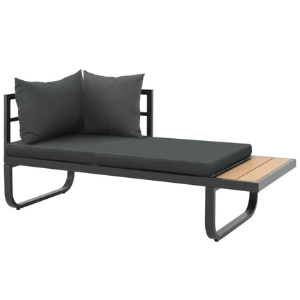 Salon de jardin d'angle avec canapé et table basse aluminium