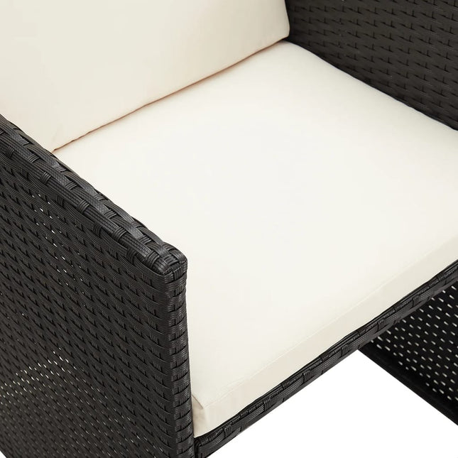 Chaises de jardin lot de 4 résine tressée noire