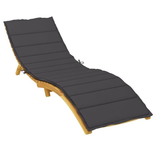 Coussin de chaise longue noir 200 x 50 x 3 cm tissu oxford