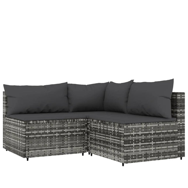 Salon de jardin d'angle avec table basse résine tressée gris anthracite