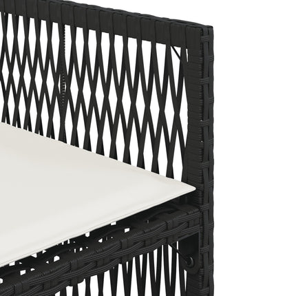 Table et chaises de jardin 8 places en résine tressée noire avec coussins
