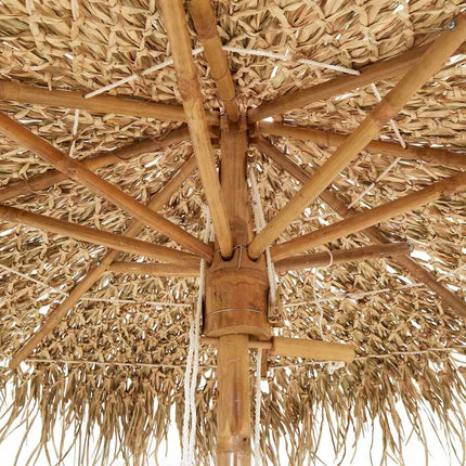 Parasol en bambou avec toit en feuille de bananier 270 cm
