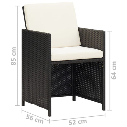 Chaises de jardin lot de 4 résine tressée noire