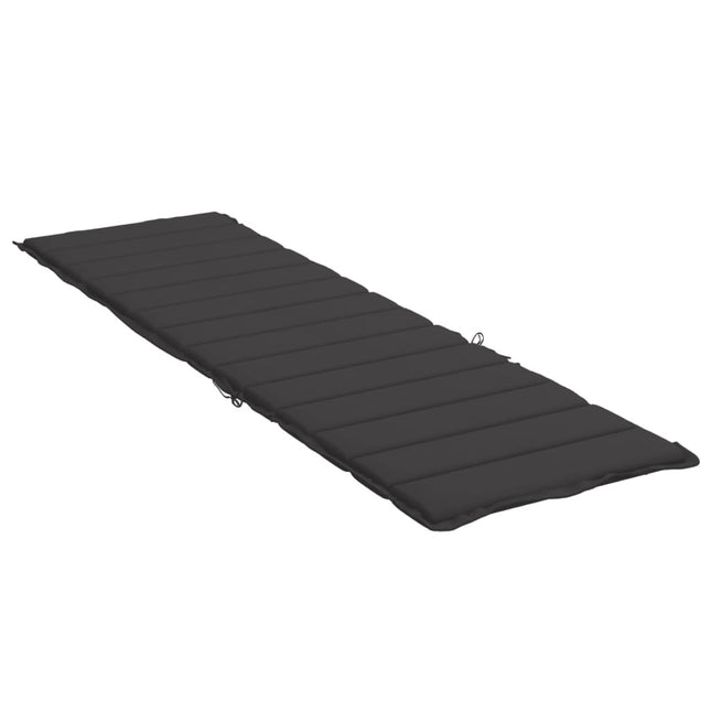 Coussin de chaise longue noir 200 x 50 x 3 cm tissu oxford