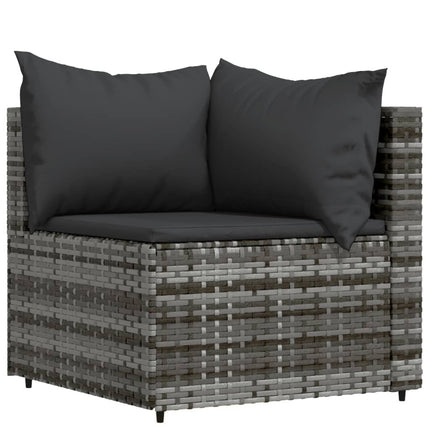 Salon de jardin d'angle avec table basse résine tressée gris anthracite