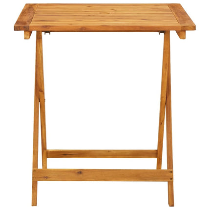 Table carrée et 2 chaises de jardin pliantes en résine tressée grise et bois d'acacia massif