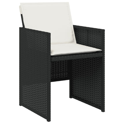 Table et fauteuils de jardin 8 places en résine tressée noire