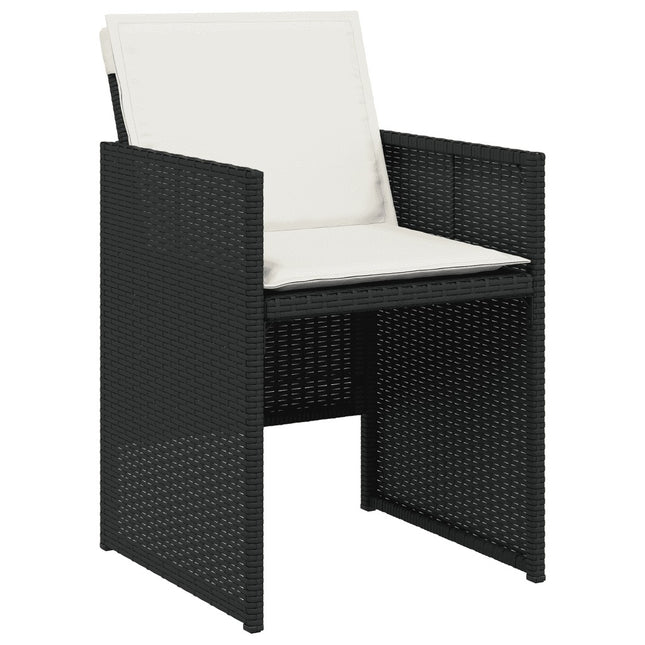 Table et fauteuils de jardin 8 places en résine tressée noire