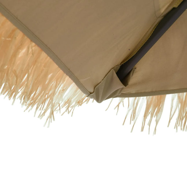 Parasol de jardin avec led et mât en acier marron 388 x 388 x cm