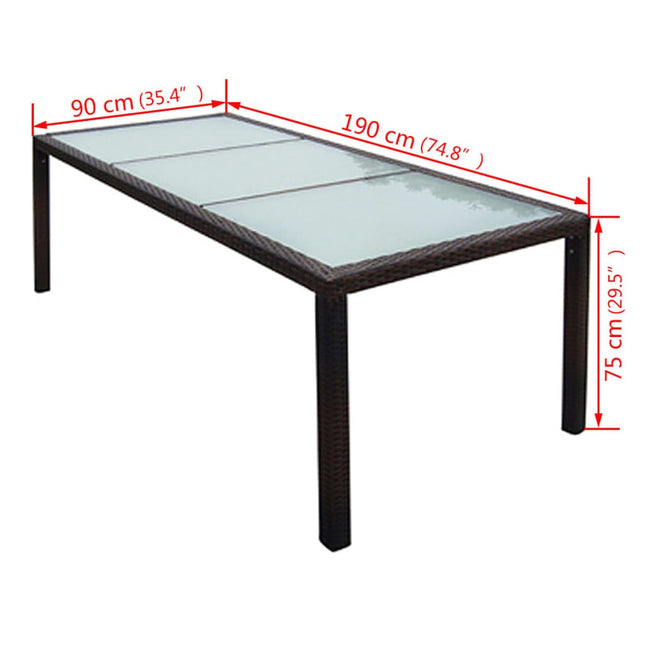 Table et chaises de jardin en résine tressée avec coussins crème