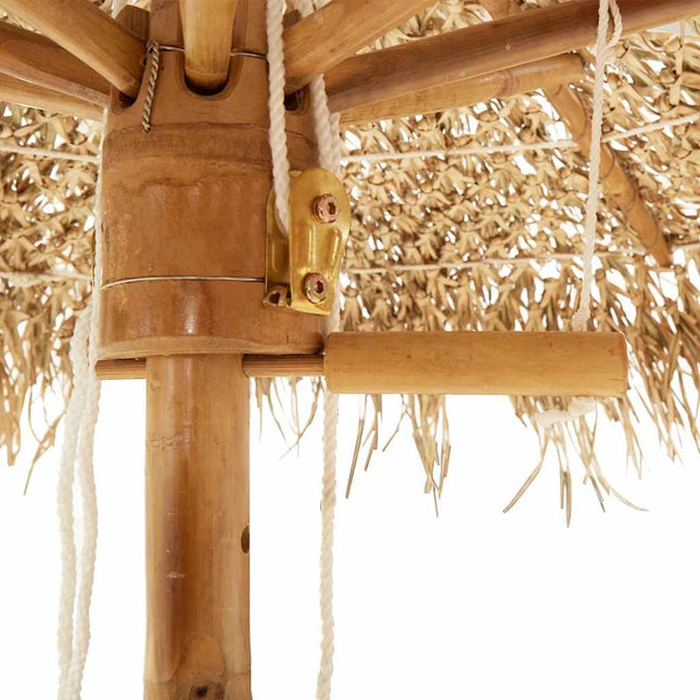 Parasol en bambou avec toit en feuille de bananier 210 cm