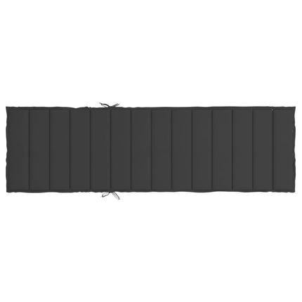Coussin de chaise longue noir 200 x 50 x 3 cm tissu oxford