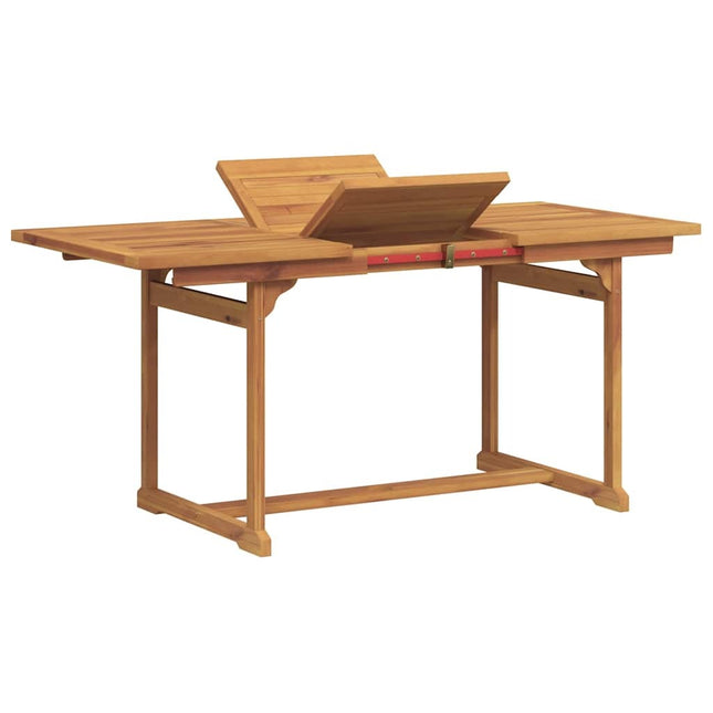 Table extensible et 4 fauteuils inclinables de jardin en acacia massif et textilène gris 120-170 cm