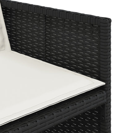 Table et fauteuils de jardin 8 places en résine tressée noire