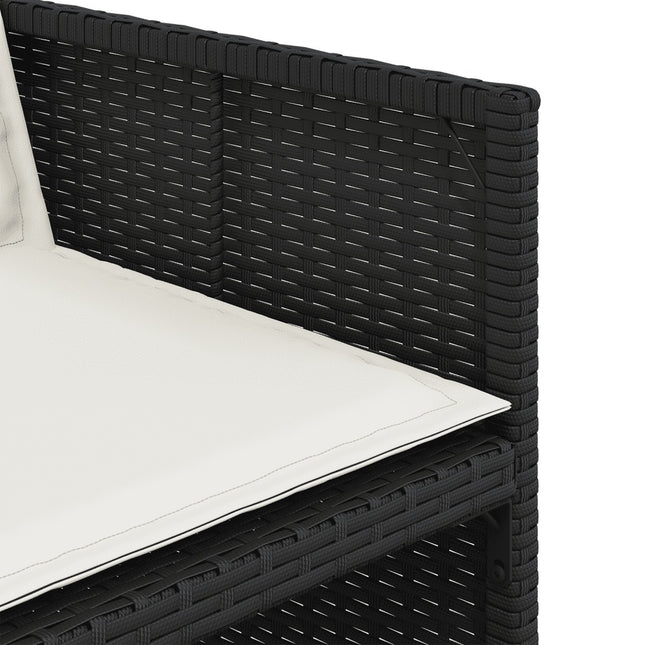 Table et fauteuils de jardin 8 places en résine tressée noire