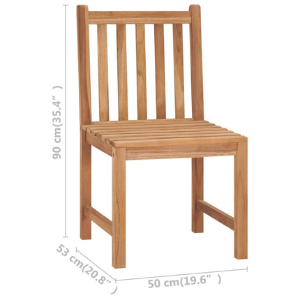 Table et chaises de jardin 4 places en teck massif 80 x 80 cm