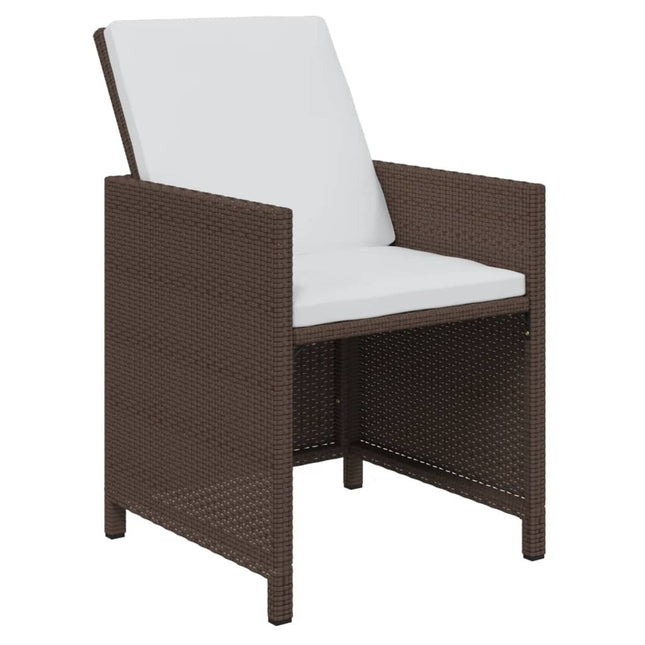 Table et chaises de jardin 20 places en résine tressée marron avec verre trempé