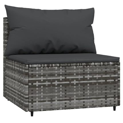 Salon de jardin d'angle avec table basse résine tressée gris anthracite