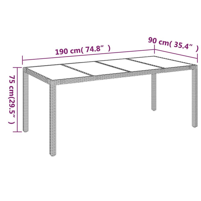 Table et fauteuils de jardin inclinables 8 places en résine tressée grise