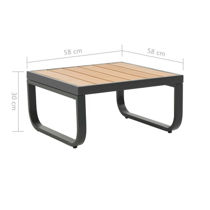Salon de jardin d'angle avec canapé et table basse aluminium